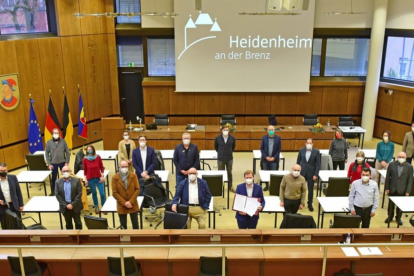 Die Erstunterzeichnenden der Heidenheimer Erklärung am Donnerstag im Rathaus.